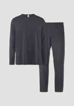 hessnatur Pyjama PURE COTTON aus reiner Bio-Baumwolle von anthrazit Discount