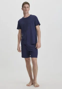 hessnatur Pyjama PURE NATURE aus reiner Bio-Baumwolle von dunkelblau Sale