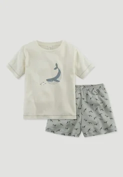 hessnatur Pyjama Regular aus reiner Bio-Baumwolle von nebelgrau Online