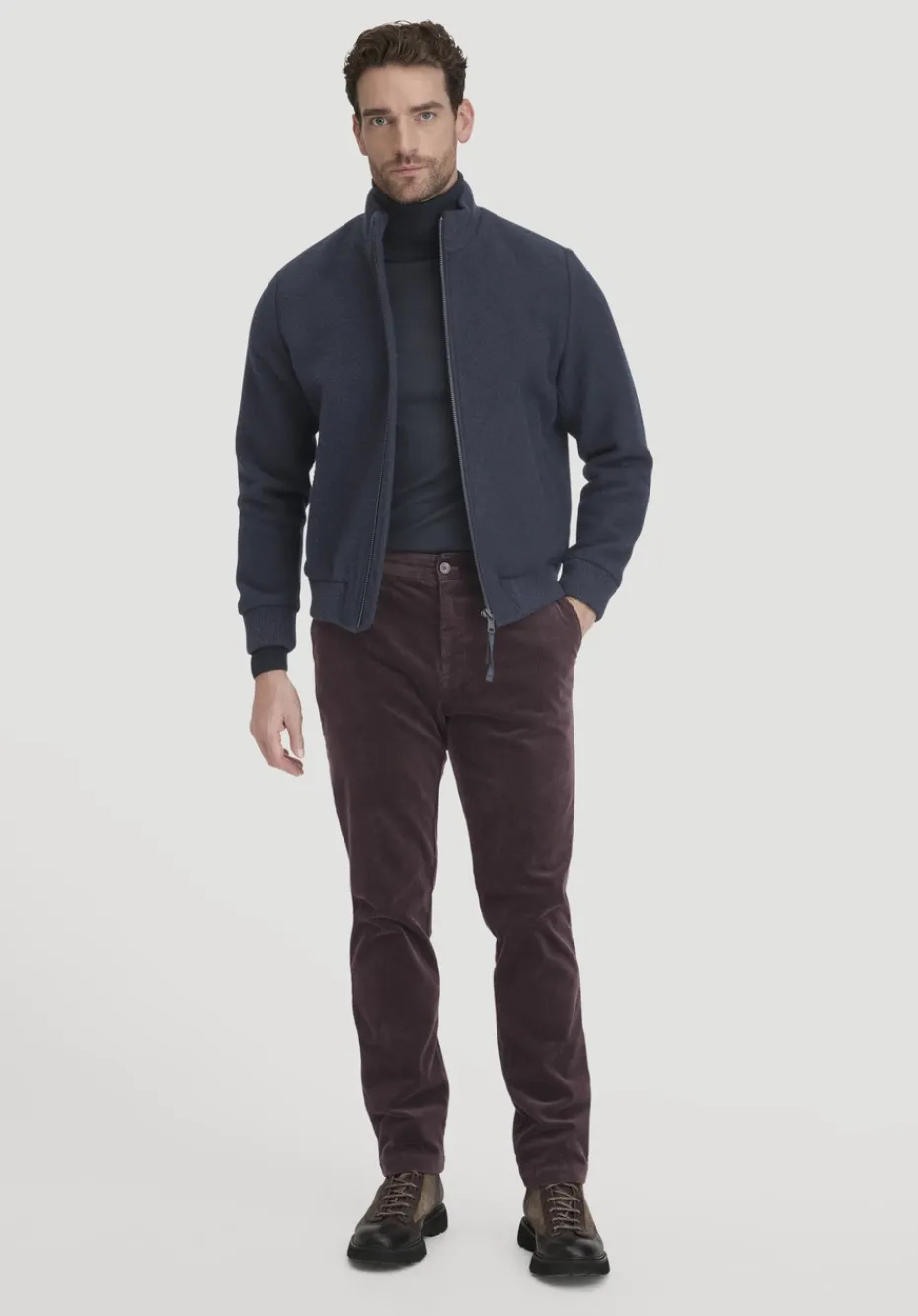 hessnatur Rhön Blouson Jacke Regular aus regionaler Schurwolle von marine Hot