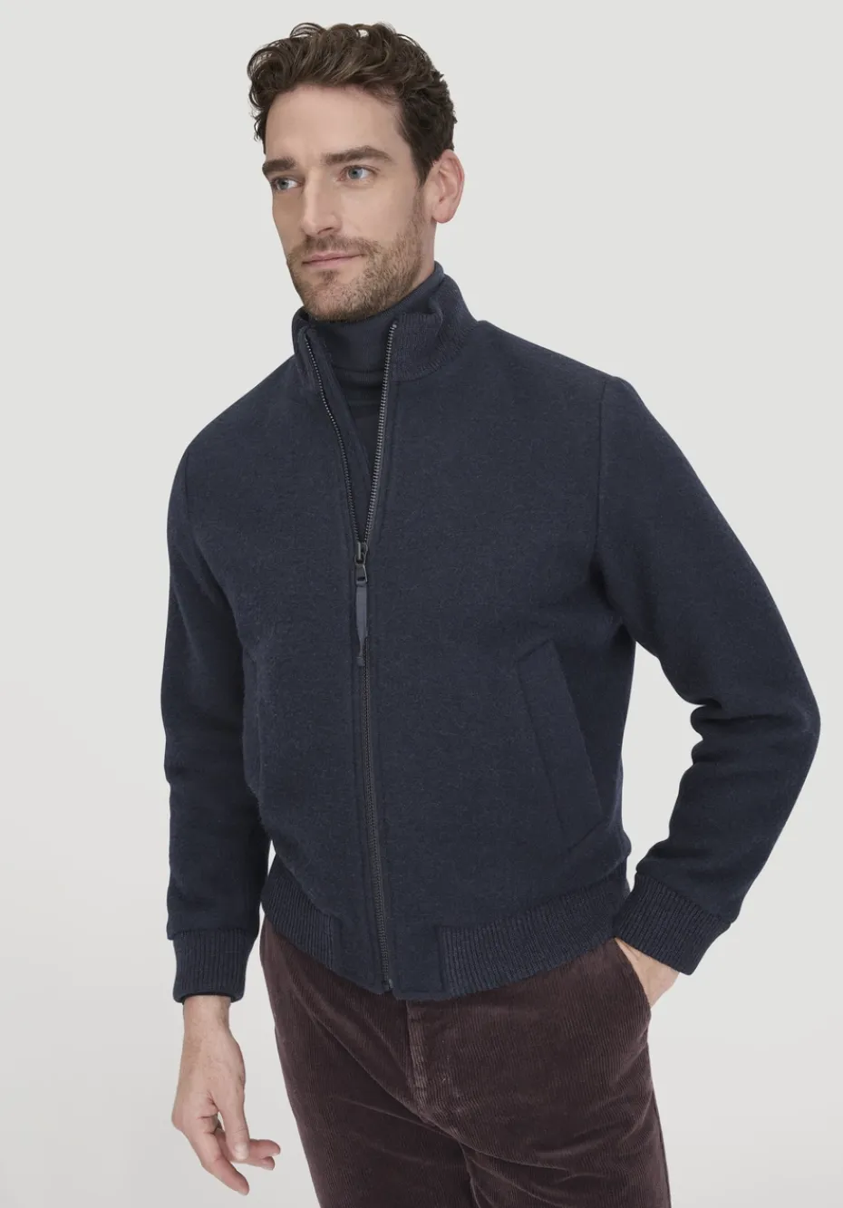 hessnatur Rhön Blouson Jacke Regular aus regionaler Schurwolle von marine Hot