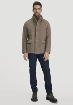 hessnatur Rhön Jacke Regular aus regionaler Schurwolle von naturbeige Discount