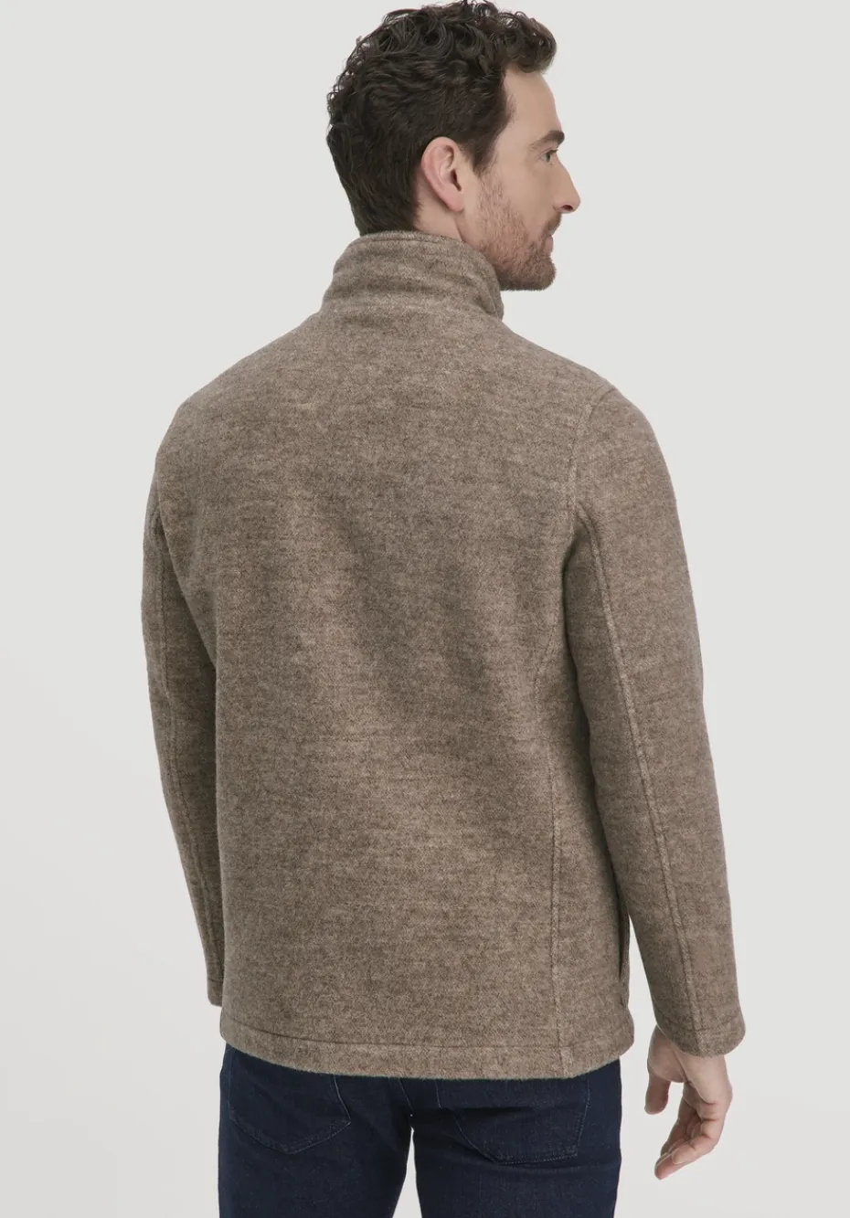 hessnatur Rhön Jacke Regular aus regionaler Schurwolle von naturbeige Discount