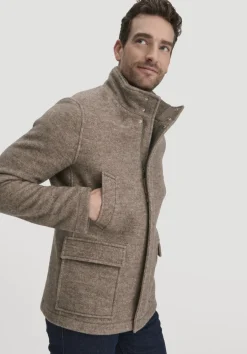 hessnatur Rhön Jacke Regular aus regionaler Schurwolle von naturbeige Discount