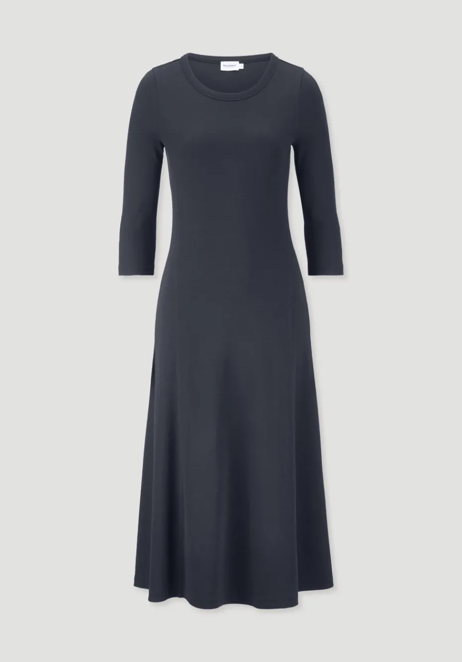 hessnatur Rib Kleid Midi Slim aus Bio-Baumwolle von marine Online
