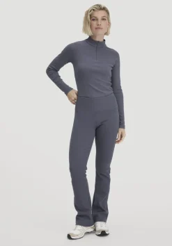 hessnatur Rib Leggings High Waist BETTER RECYCLING aus Bio-Baumwolle von schieferblau Sale