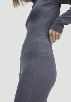 hessnatur Rib Leggings High Waist BETTER RECYCLING aus Bio-Baumwolle von schieferblau Sale
