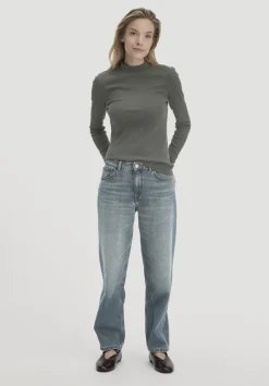 hessnatur Rib Longsleeve Slim aus Bio-Baumwolle von tannengrün Hot