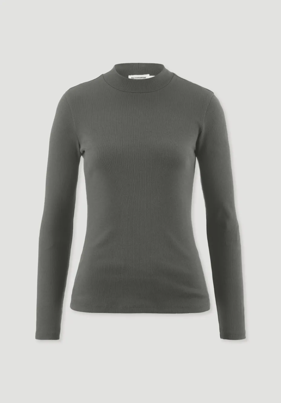 hessnatur Rib Longsleeve Slim aus Bio-Baumwolle von tannengrün Hot