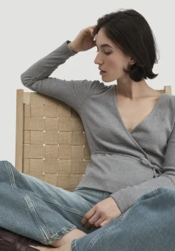 hessnatur Rib Longsleeve Slim aus Bio-Baumwolle von grau New