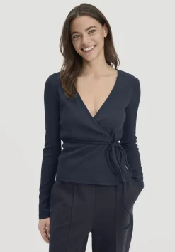 hessnatur Rib Longsleeve Slim aus Bio-Baumwolle von marine Online