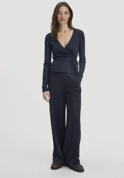 hessnatur Rib Longsleeve Slim aus Bio-Baumwolle von marine Online