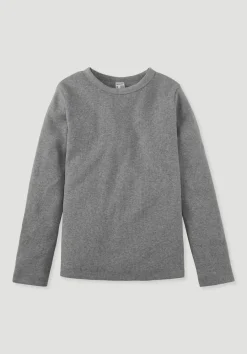 hessnatur Rib Shirt aus Bio-Baumwolle von grau New