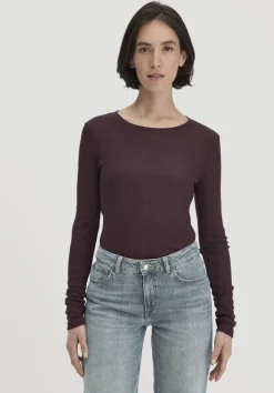 hessnatur Rib Shirt Slim aus Bio-Merinowolle und TENCEL™ Lyocell von schwarzbeere Best