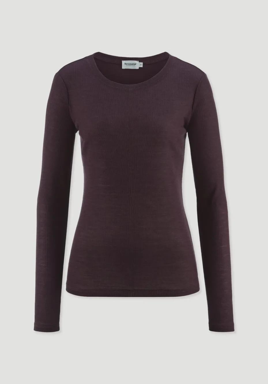 hessnatur Rib Shirt Slim aus Bio-Merinowolle und TENCEL™ Lyocell von schwarzbeere Best