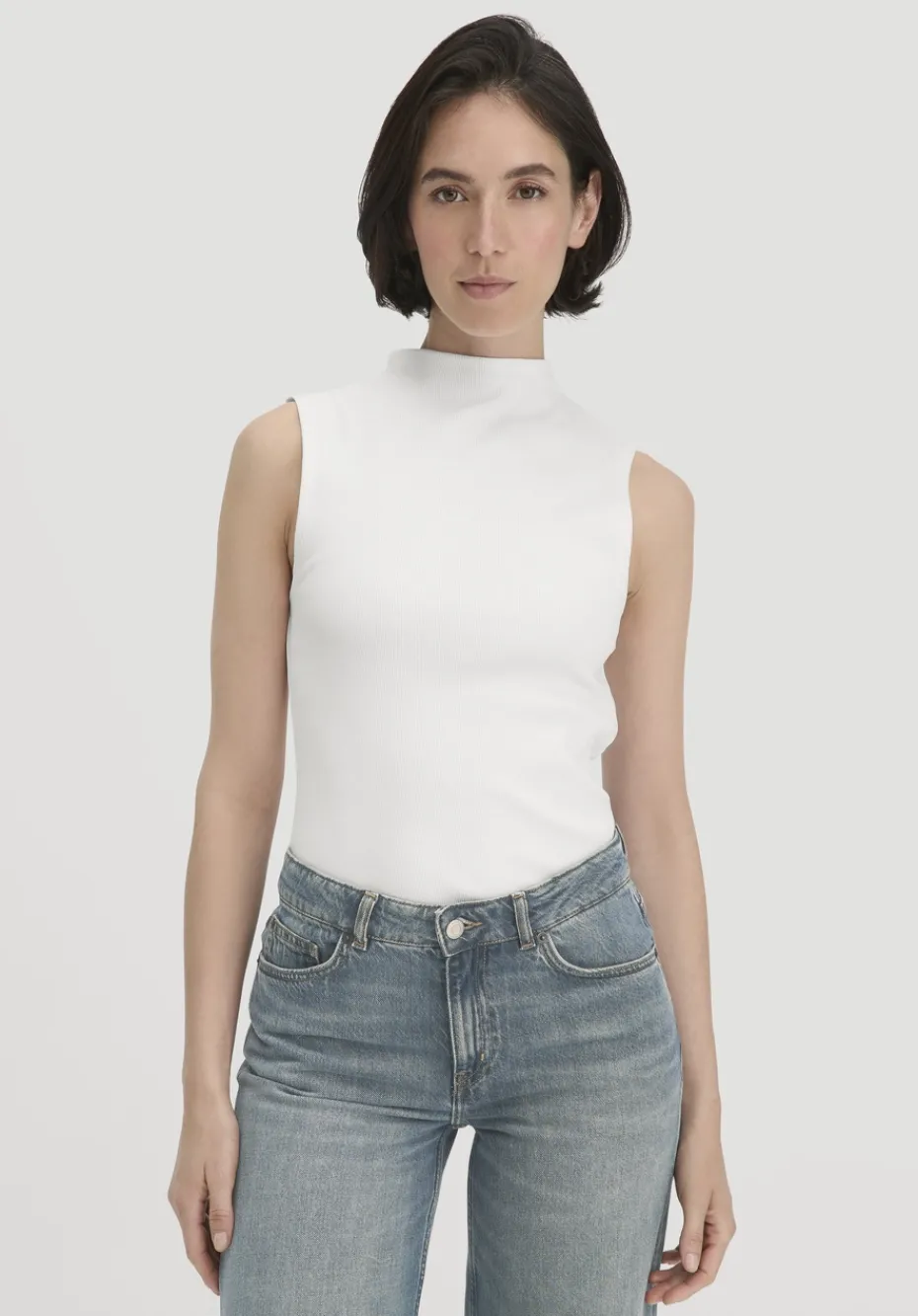 hessnatur Rib Top Slim aus Bio-Baumwolle von naturweiss Sale