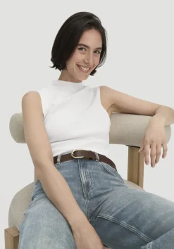hessnatur Rib Top Slim aus Bio-Baumwolle von naturweiss Sale