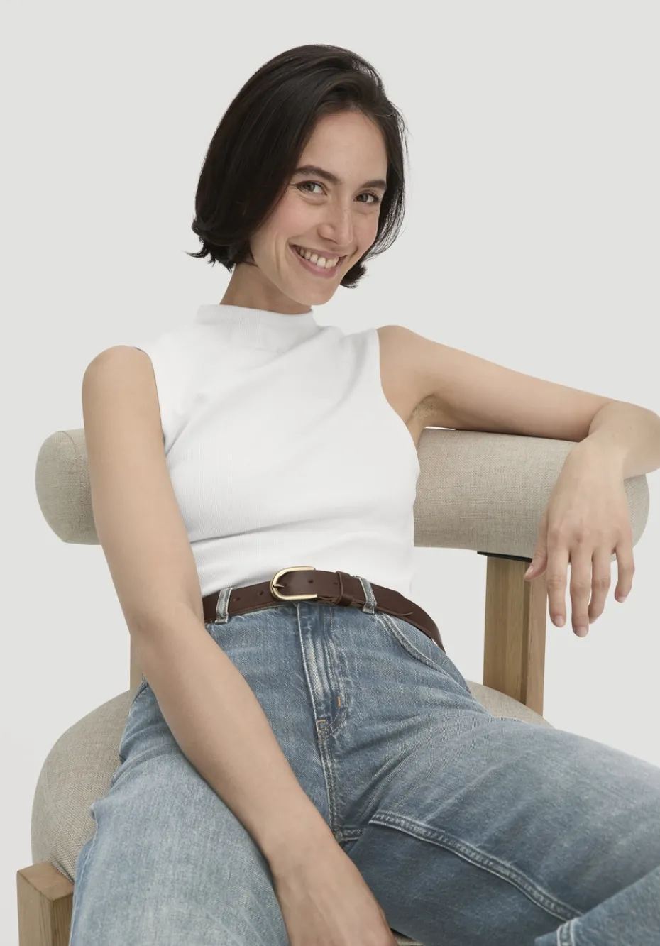 hessnatur Rib Top Slim aus Bio-Baumwolle von naturweiss Sale