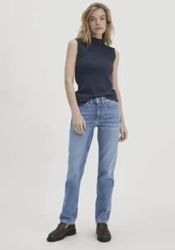 hessnatur Rib Top Slim aus Bio-Baumwolle von marine Sale