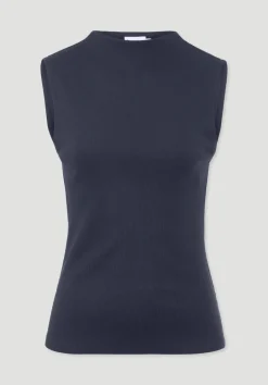 hessnatur Rib Top Slim aus Bio-Baumwolle von marine Sale