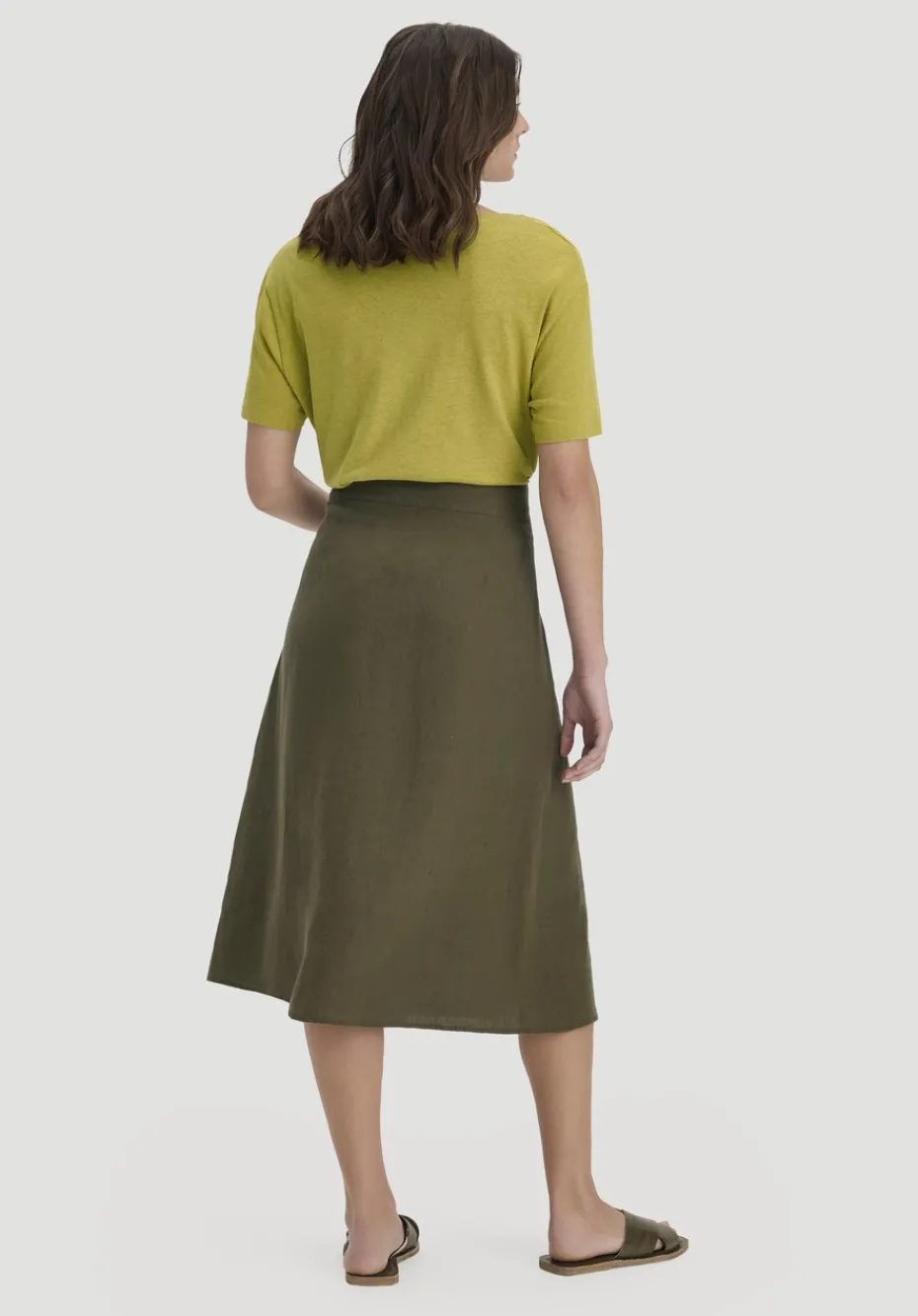 hessnatur Rock Midi Regular aus reinem Leinen von goldoliv Clearance