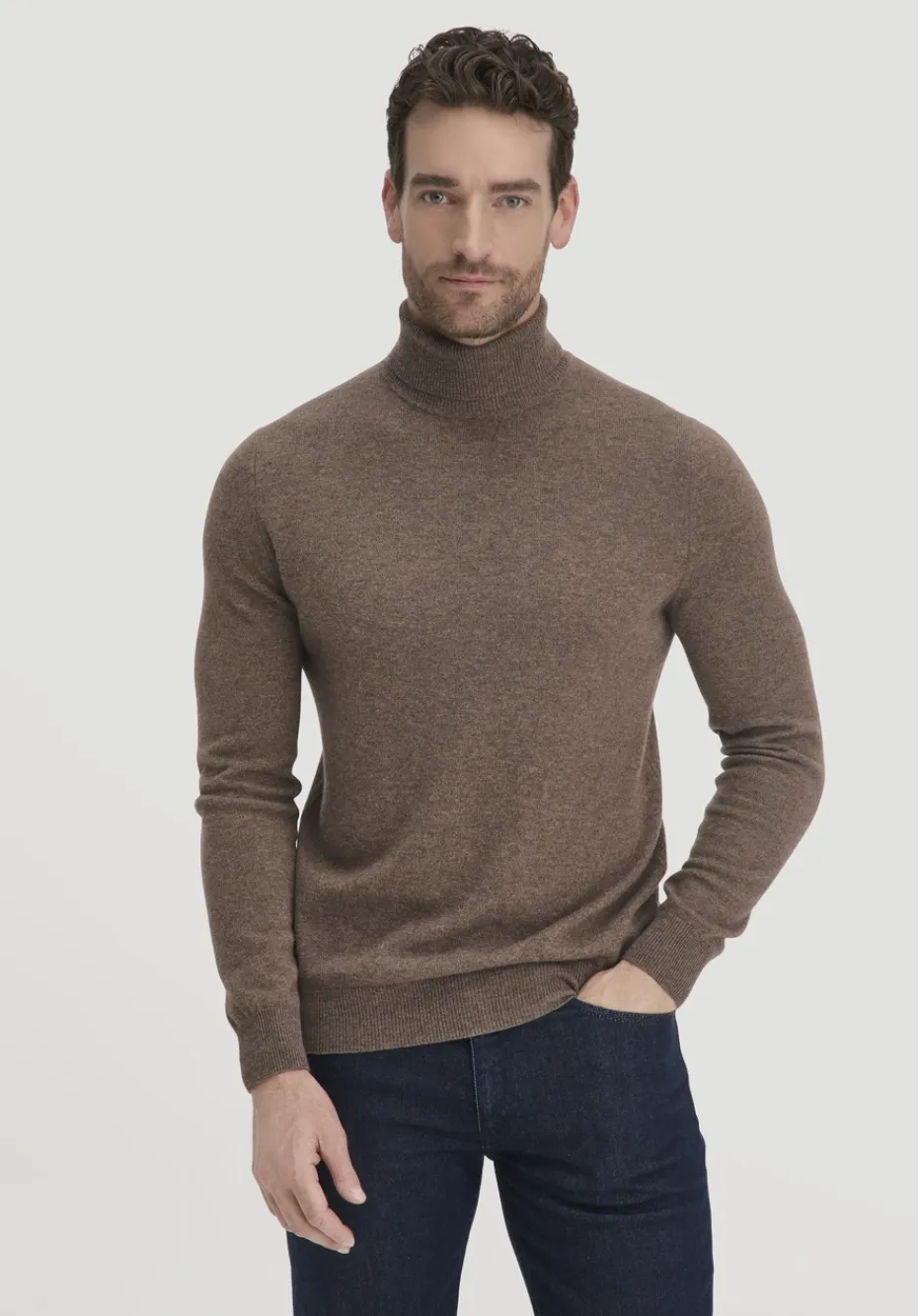 hessnatur Rollkragen Pullover Regular aus Bio-Merinowolle mit Cashmere von sand Online
