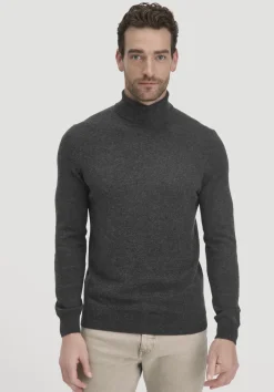 hessnatur Rollkragen Pullover Regular aus Bio-Merinowolle mit Cashmere von anthrazit Sale