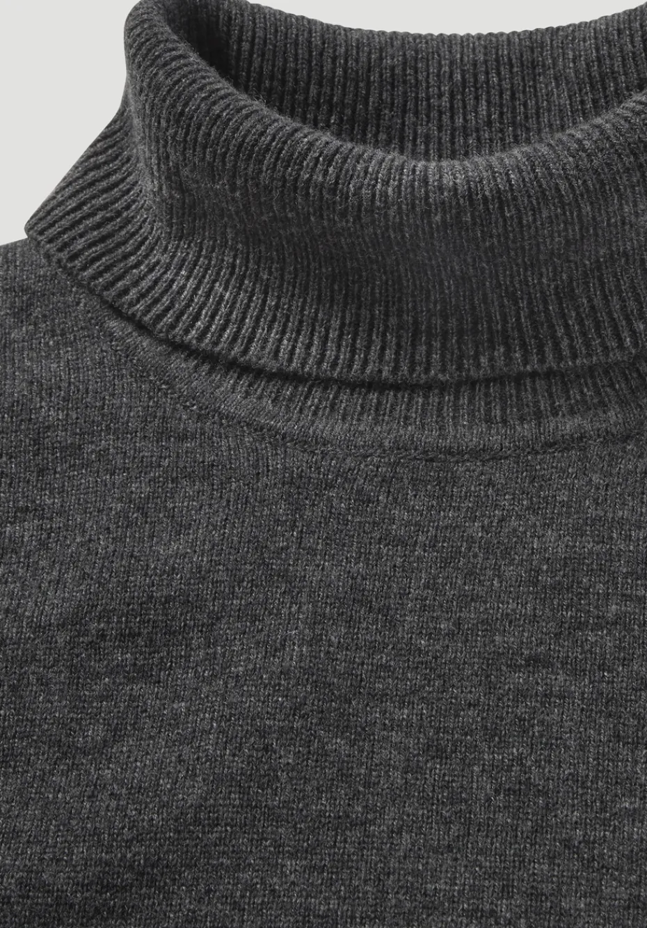 hessnatur Rollkragen Pullover Regular aus Bio-Merinowolle mit Cashmere von anthrazit Sale