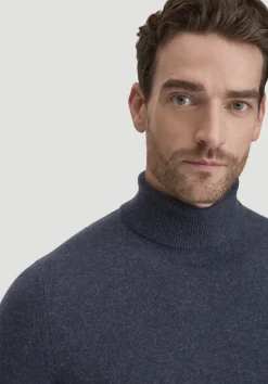 hessnatur Rollkragen Pullover Regular aus Bio-Merinowolle mit Cashmere von dunkelblau Discount