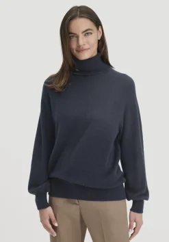 hessnatur Rollkragen Pullover Relaxed BETTER RECYCLING aus reinem Cashmere von marine Discount