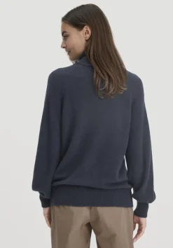 hessnatur Rollkragen Pullover Relaxed BETTER RECYCLING aus reinem Cashmere von marine Discount