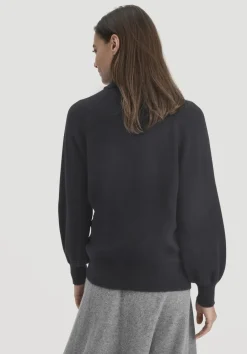 hessnatur Rollkragen Pullover Relaxed BETTER RECYCLING aus reinem Cashmere von schwarz Outlet
