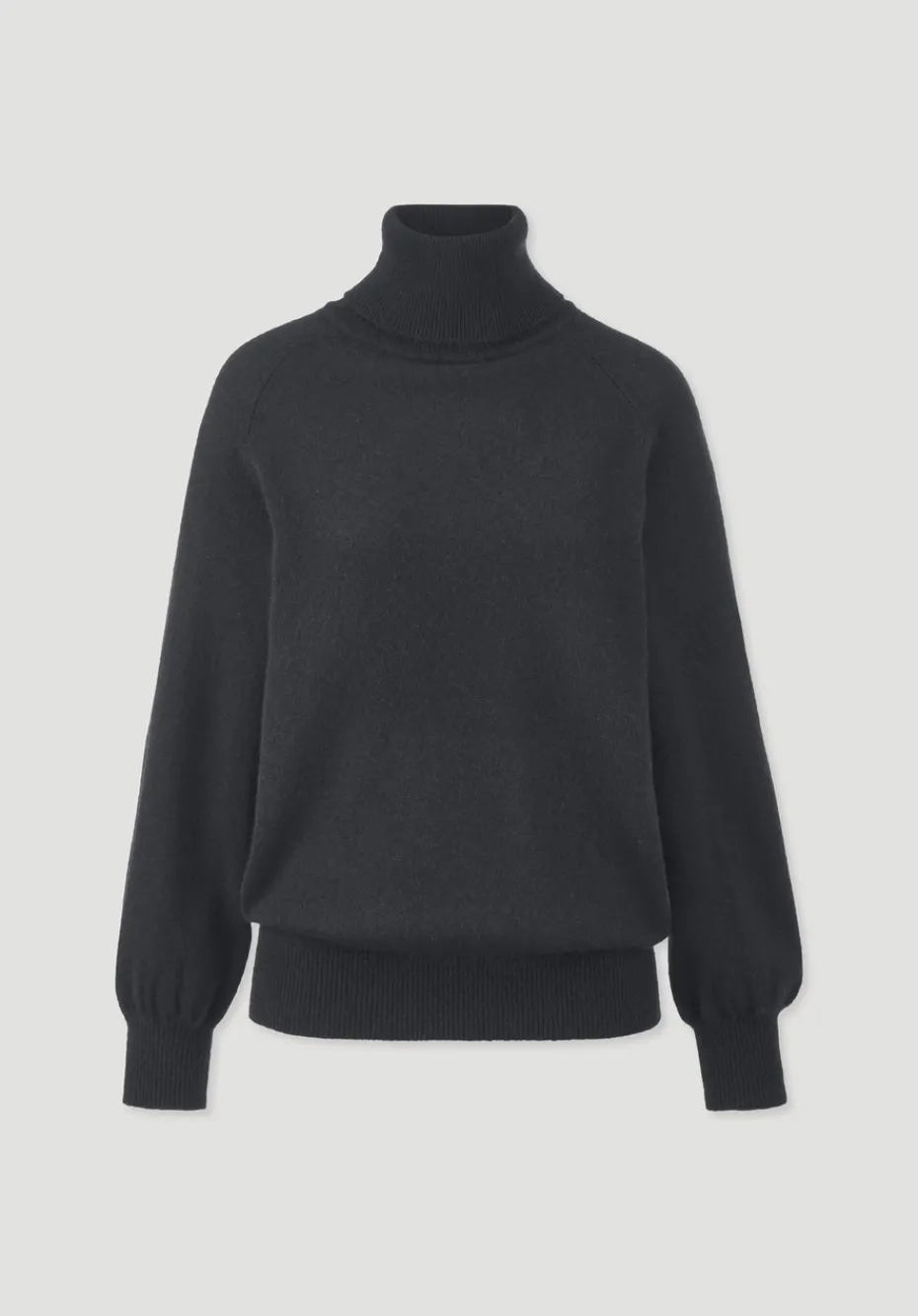 hessnatur Rollkragen Pullover Relaxed BETTER RECYCLING aus reinem Cashmere von schwarz Outlet