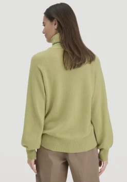 hessnatur Rollkragen Pullover Relaxed BETTER RECYCLING aus reinem Cashmere von helles moos New