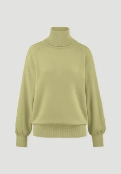 hessnatur Rollkragen Pullover Relaxed BETTER RECYCLING aus reinem Cashmere von helles moos New