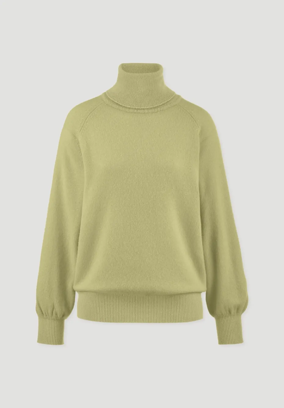 hessnatur Rollkragen Pullover Relaxed BETTER RECYCLING aus reinem Cashmere von helles moos New