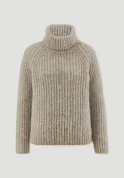 hessnatur Rollkragenpullover Relaxed aus Alpaka mit Bio-Baumwolle von naturbeige New