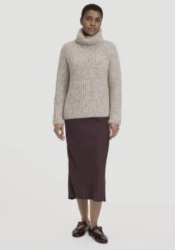hessnatur Rollkragenpullover Relaxed aus Alpaka mit Bio-Baumwolle von naturgrau Clearance