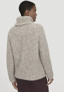 hessnatur Rollkragenpullover Relaxed aus Alpaka mit Bio-Baumwolle von naturgrau Clearance