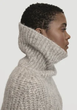 hessnatur Rollkragenpullover Relaxed aus Alpaka mit Bio-Baumwolle von naturgrau Clearance