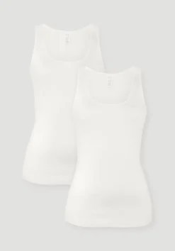 hessnatur Rundhals Tanktop im 2-Pack PURE COTTON aus reiner Bio-Baumwolle von naturweiss