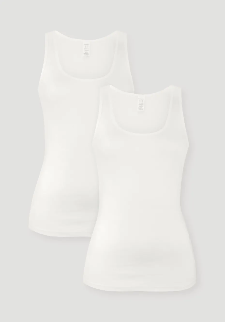 hessnatur Rundhals Tanktop im 2-Pack PURE COTTON aus reiner Bio-Baumwolle von naturweiss