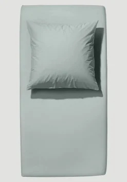 hessnatur Satin Spannbettlaken aus reiner Bio-Baumwolle von salbei Clearance