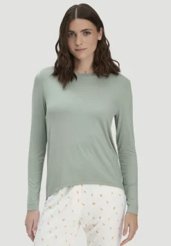 hessnatur Schlaf Longsleeve PURE FLOW aus TENCEL™ Modal von mattgrün Hot