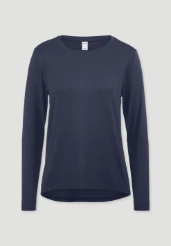 hessnatur Schlaf Longsleeve PURE FLOW aus TENCEL™ Modal von dunkelblau Clearance