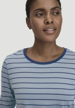 hessnatur Schlaf Shirt PURE COTTON aus reiner Bio-Baumwolle von helles jeansblau Clearance