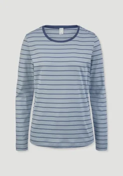 hessnatur Schlaf Shirt PURE COTTON aus reiner Bio-Baumwolle von helles jeansblau Clearance