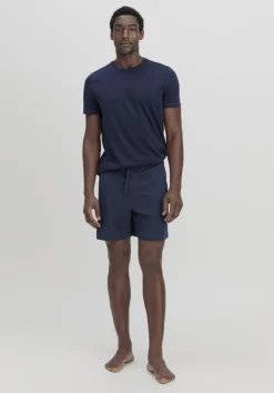 hessnatur Schlaf Shorts Relaxed aus Bio-Baumwolle von dunkelblau Online