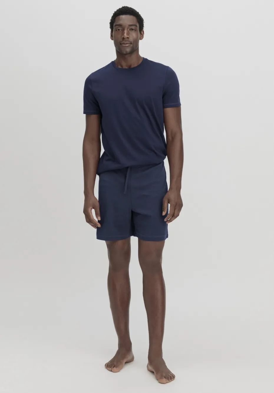 hessnatur Schlaf Shorts Relaxed aus Bio-Baumwolle von dunkelblau Online