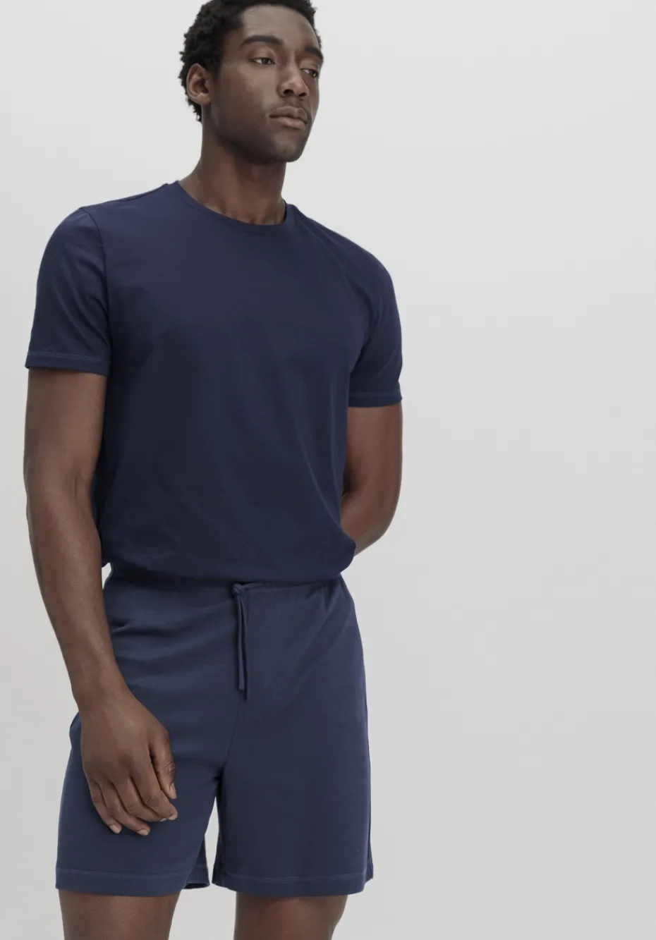 hessnatur Schlaf Shorts Relaxed aus Bio-Baumwolle von dunkelblau Online